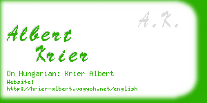 albert krier business card